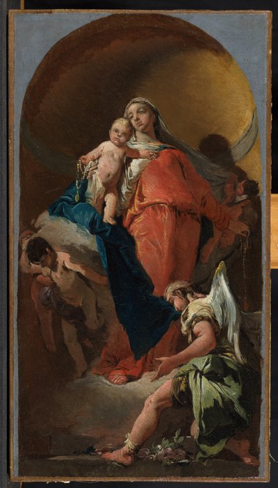 Maagd en Kind met een Engel, c.1725-28 door Giovanni Battista Tiepolo