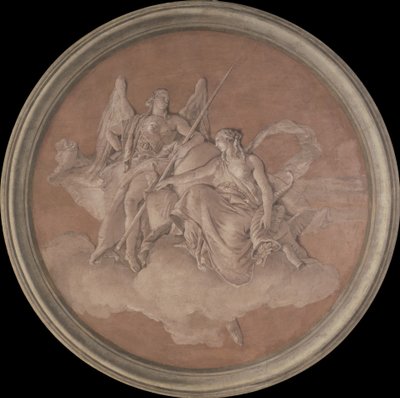 Deugd en overvloed door Giovanni Battista Tiepolo