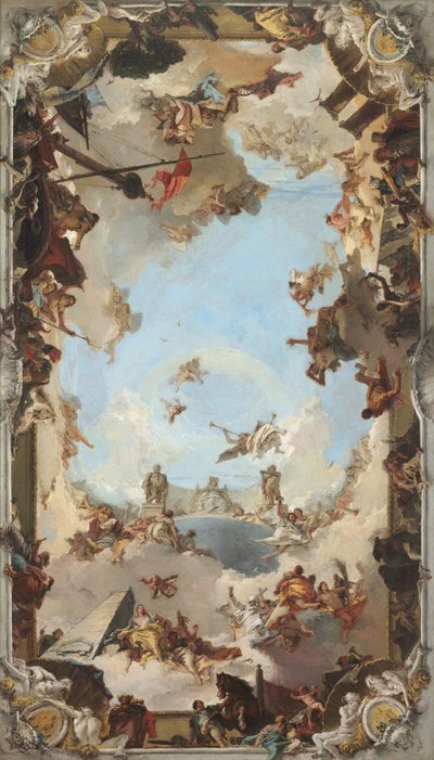 Rijkdom en Voordelen van de Spaanse Monarchie onder Karel III, 1762 door Giovanni Battista Tiepolo