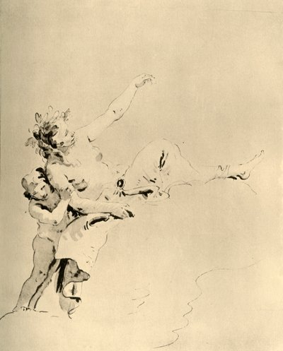 Vrouw rustend op wolken en ondersteund door een Cupido, midden 18e eeuw, 1928 door Giovanni Battista Tiepolo
