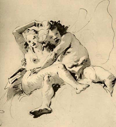 Zephyr en Flora, 1757, 1928 door Giovanni Battista Tiepolo