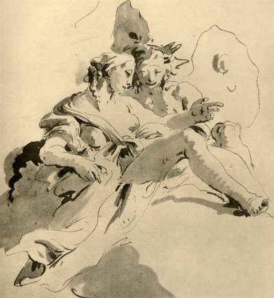 Zephyr en Flora, midden 18e eeuw door Giovanni Battista Tiepolo