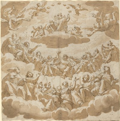 God op de Troon Omringd door Heiligen door Giovanni Battista Trotti