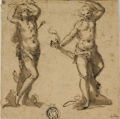 Twee Schetsen van Sint Sebastiaan door Giovanni Battista Trotti