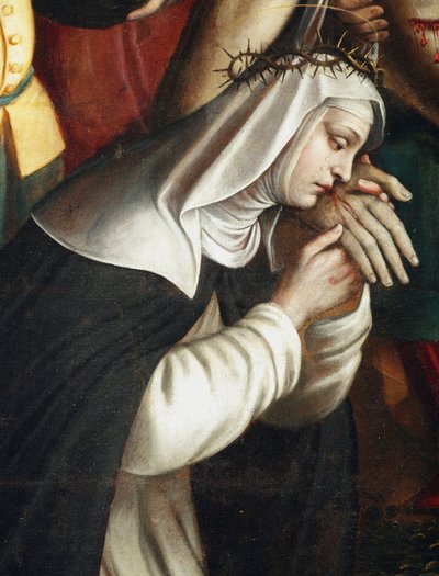 De positie (detail) door Giovanni Battista called Caravaggino Secco