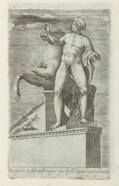 Sculptuur van een van de Dioscuren op het Quirinaal te Rome door Giovanni Battista de