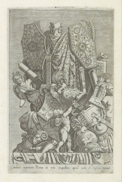 Trofee van wapens en sculpturen door Giovanni Battista de