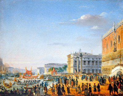 Een Venetiaanse Scène door Giovanni Battista della Libera