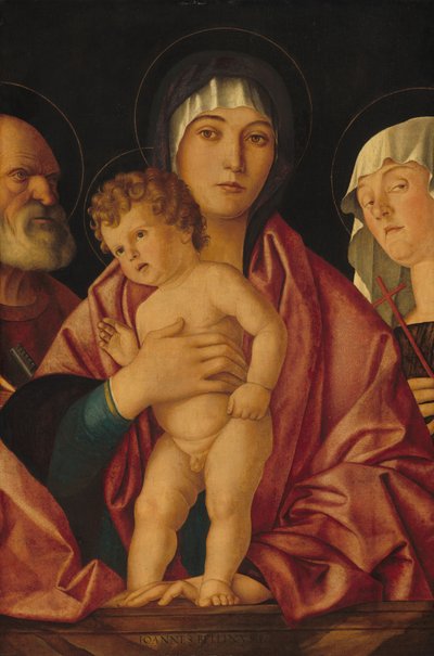 Madonna en kind met heiligen, ca. 1490-1500 door Giovanni Bellini