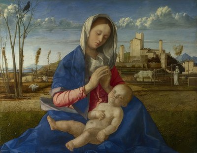Madonna van de Weide. Rond 1500 door Giovanni Bellini