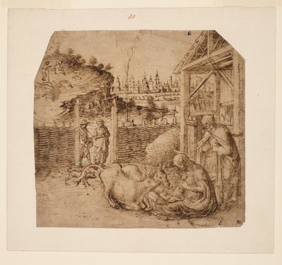 Geboorte, circa 1480 door Giovanni Bellini