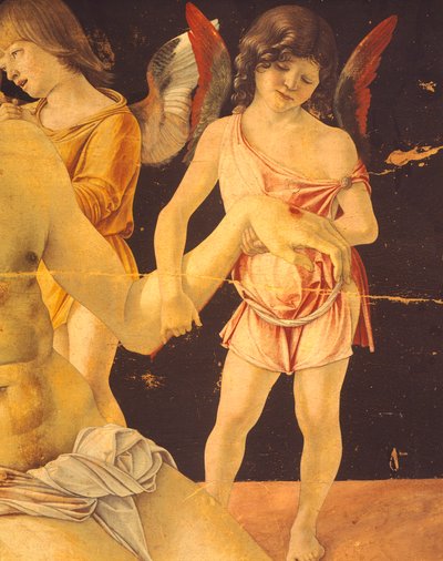 Pietà of Dode Christus ondersteund door Engelen (detail) door Giovanni Bellini