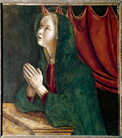 Polyptiek van Sint Vincent Ferrier: Maagd van de annunciatie door Giovanni Bellini