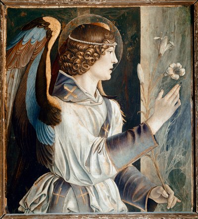 Polyptiek van Sint Vincent Ferrier: Engel van de Annunciatie door Giovanni Bellini