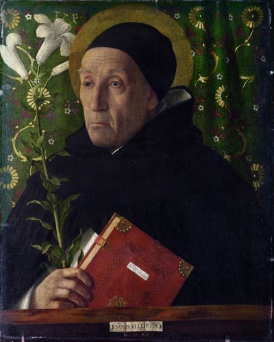 Portret van Fra Teodoro van Urbino als Sint Dominicus door Giovanni Bellini