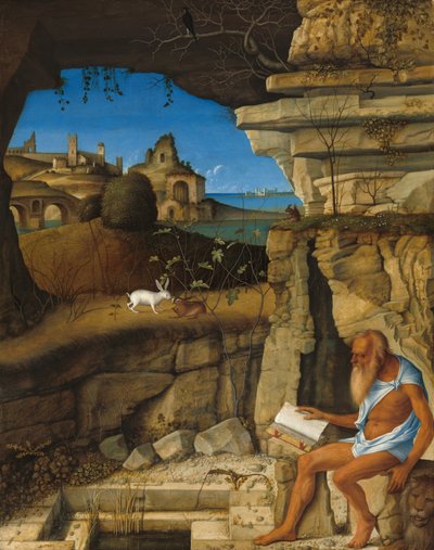 Sint Hiëronymus leest, 1505 door Giovanni Bellini