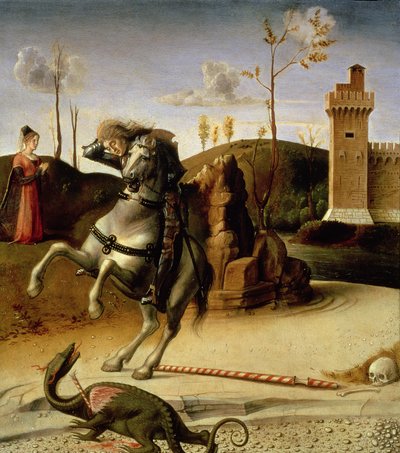St. Joris en de Draak, predella (detail) door Giovanni Bellini