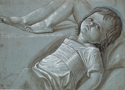 Studie voor een liggende figuur van het kind Christus door Giovanni Bellini