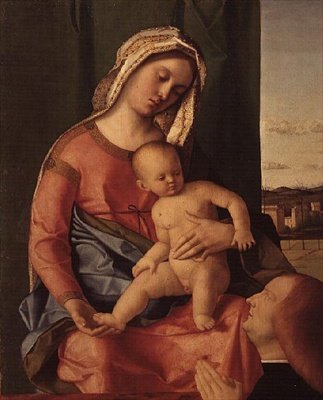 De Madonna en Kind met een Donor door Giovanni Bellini