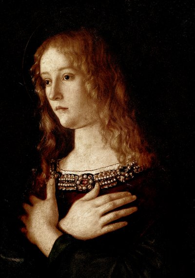 Maagd en kind met Sint-Catharina van Alexandrië en Sint-Maria Magdalena door Giovanni Bellini