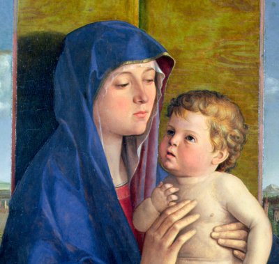 Maagd van de Peer (detail) door Giovanni Bellini