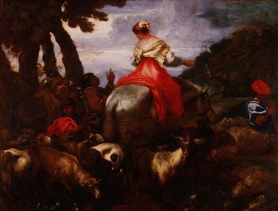 Rebecca geleid door de dienaar van Abraham, c.1650 door Giovanni Benedetto Castiglione