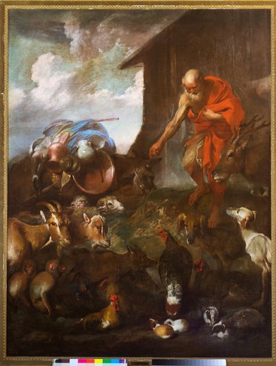De intocht van de dieren in de ark, ca. 1655 door Giovanni Benedetto (1609 64) Castiglione
