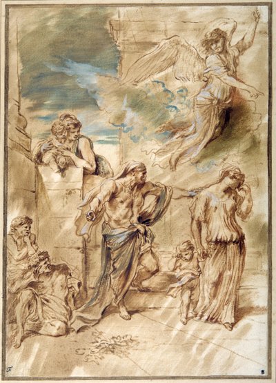 De verdrijving van Hagar door Giovanni Benedetto Castiglione