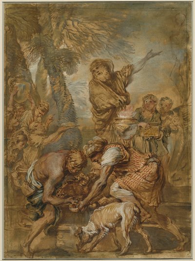 Een heidens offer door Giovanni Benedetto Castiglione