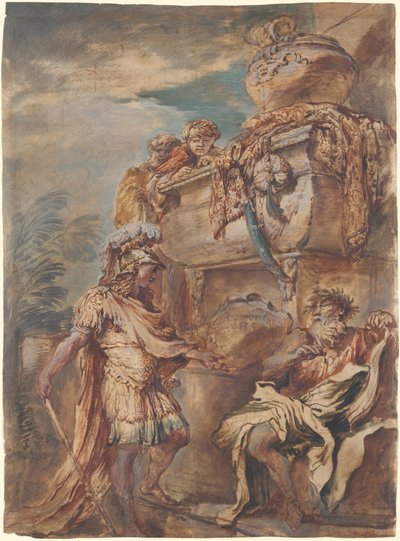 Alexander bij het Graf van Cyrus door Giovanni Benedetto Castiglione
