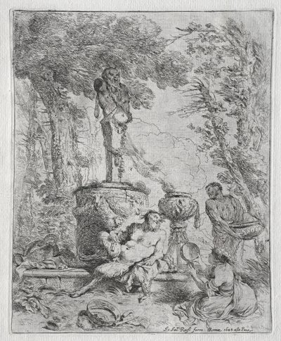 Feest van Pan door Giovanni Benedetto Castiglione