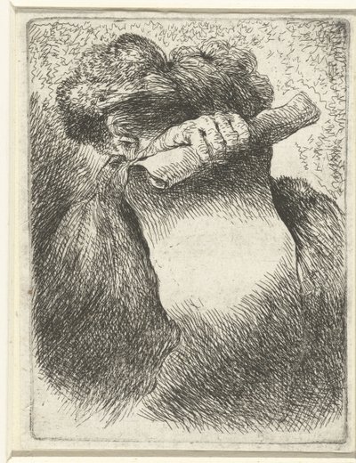 Hoofd van een man met een banderol door Giovanni Benedetto Castiglione