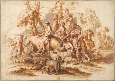 Jacobs terugkeer door Giovanni Benedetto Castiglione