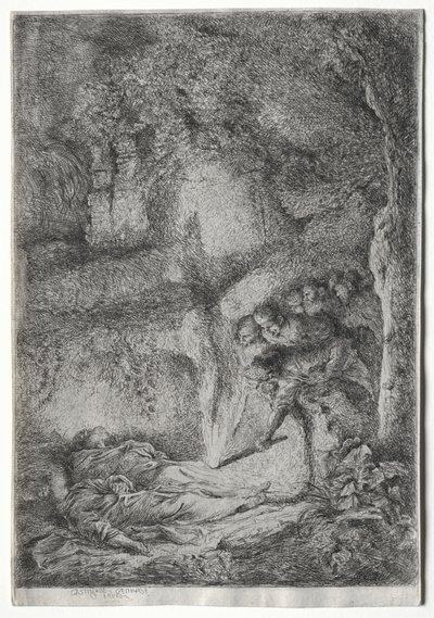 De uitvinding van de lichamen van S. Pierre en S. Paul door Giovanni Benedetto Castiglione