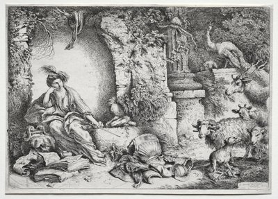De melancholie, ca. 1660-1665 door Giovanni Benedetto Castiglione