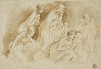 Rouwenden om de dode Christus door Giovanni Benedetto Castiglione
