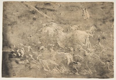 Noach en de dieren die de ark binnengaan door Giovanni Benedetto Castiglione