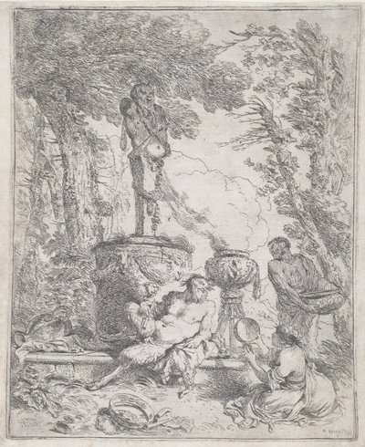 Pan liggend voor een Herm door Giovanni Benedetto Castiglione