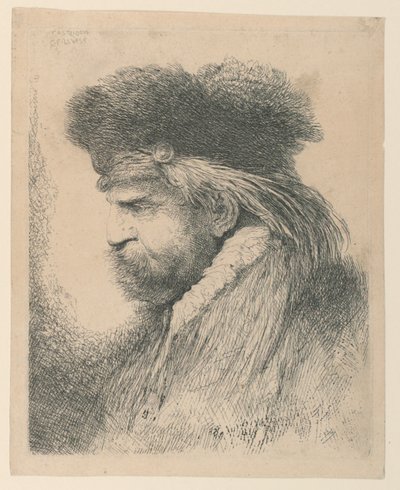 Portret van een Man met een Bontmuts door Giovanni Benedetto Castiglione