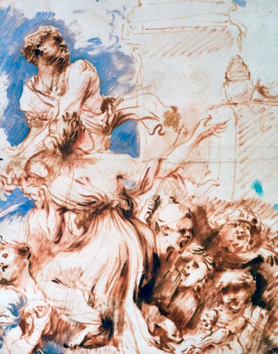Pyrrha, c1635-1670 door Giovanni Benedetto Castiglione