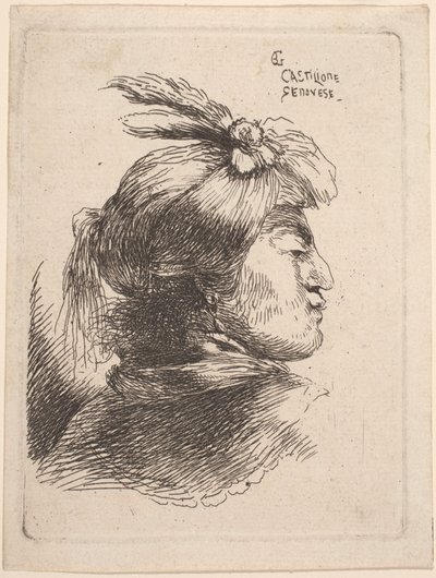 Klein Oriëntaals Hoofd door Giovanni Benedetto Castiglione