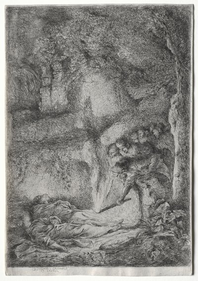 De ontdekking van de lichamen van de heiligen Petrus en Paulus door Giovanni Benedetto Castiglione