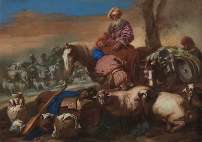 De Eed van Abrahams Dienaar, ca. 1650-1659 door Giovanni Benedetto Castiglione