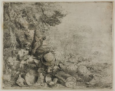 De overbelaste ezel door Giovanni Benedetto Castiglione