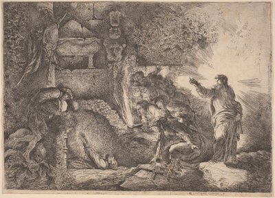 De Opstanding van Lazarus door Giovanni Benedetto Castiglione