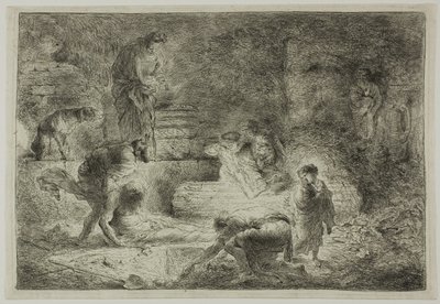 Tobit Begraaft de Doden door Giovanni Benedetto Castiglione