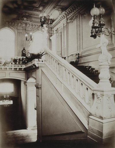 Het Stroganov-paleis in Sint-Petersburg. De grote trap met lager voorportaal door Giovanni Bianchi