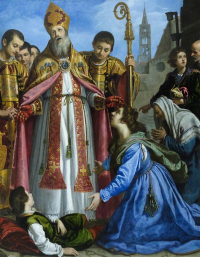 Sint Zenobius wekt een dode jongen tot leven, waarschijnlijk circa 1610-20 door Giovanni Biliverti