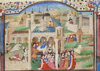 Decameron, Vertrek van de vertellers uit Florence door Giovanni Boccaccio