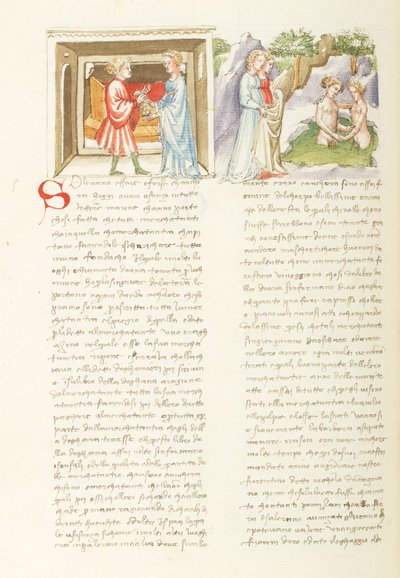 Decameron, Liaison dangereuse Salabaetto et Jancofiore se baignant, Dag acht, kort verhaal 10. door Giovanni Boccaccio